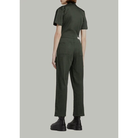 Rivet Utility Worker Jumpsuit Womens Small Green Short Sleeve Stretch Coveralls - Picture 12 of 12